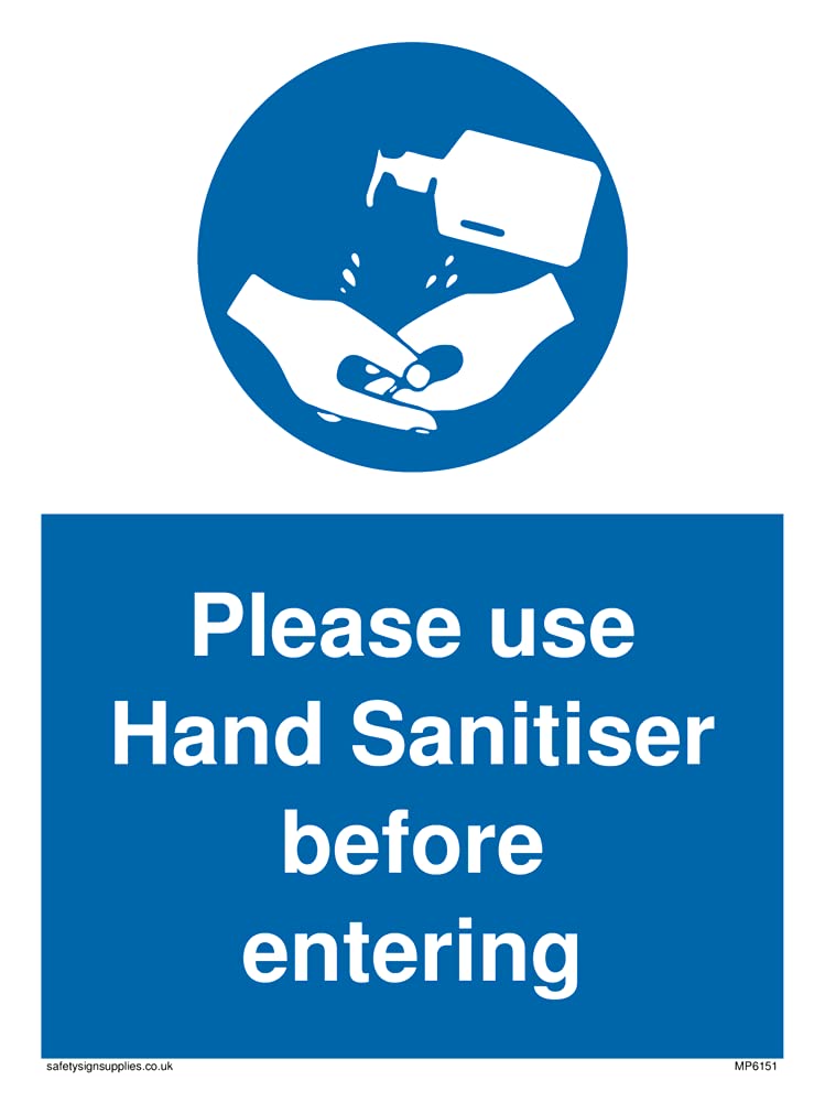 Pack of five - Please use Hand Sanitiser before entering Sign - 150x200mm - A5P