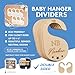 Baby Closet Dividers, Set of 7 Baby Clothes Organizer, Double Sided Wooden Baby Closet Organizer for Nursery, Size Newborn to Toddler, Baby Clothes Dividers for Closet Hanging on Standard Rod