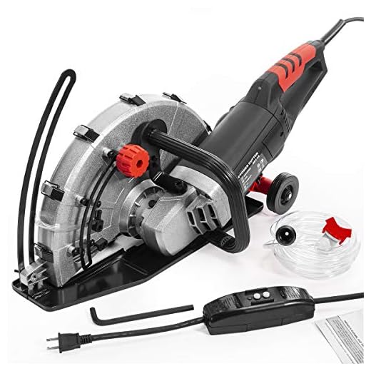 XtremepowerUS 2600W Electric 14" Disc Cutter Circular Saw Concrete Saw Power Angle Cutter Wet/Dry Circular Blade w/Guide Roller