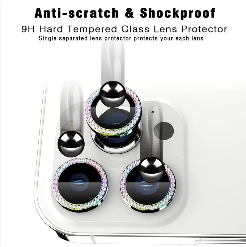 Image of for iPhone 13 Camera Lens Protector & iPhone 13 Mini Camera Lens Protector Tempered Glass, Aluminum Alloy 3D Lens Ring Cover [Night shooting mode] Camera Cover Case Friendly (2 Pack, Red Diamond)