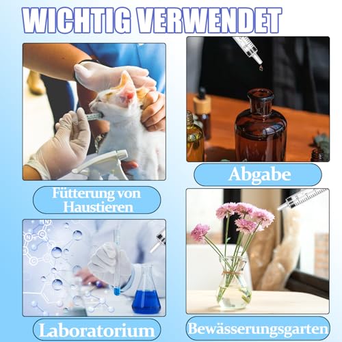 Gufastoe 40 Stück 3ml Spritzen, Öl-Dosierungsspritze (ohne Nadeln) mit Kappen, für Kleine Haustierfütterung Industrielle Präzisionsanwendung