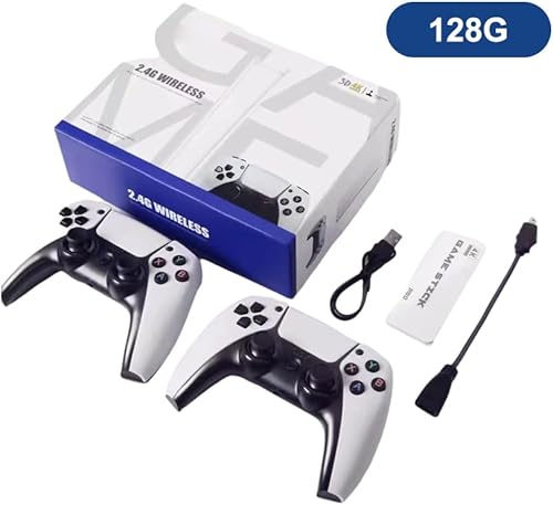 Miniatura 2 de Saker 2025 Nueva consola de juegos retro, controlador inalámbrico de doble joystick para niños, enchufe de 2.4G y reproductor de TV portátil para