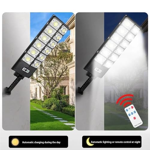 Foco solar exterior W789B-4 para asegurar caminos oscuros con luz LED potente y mando 4