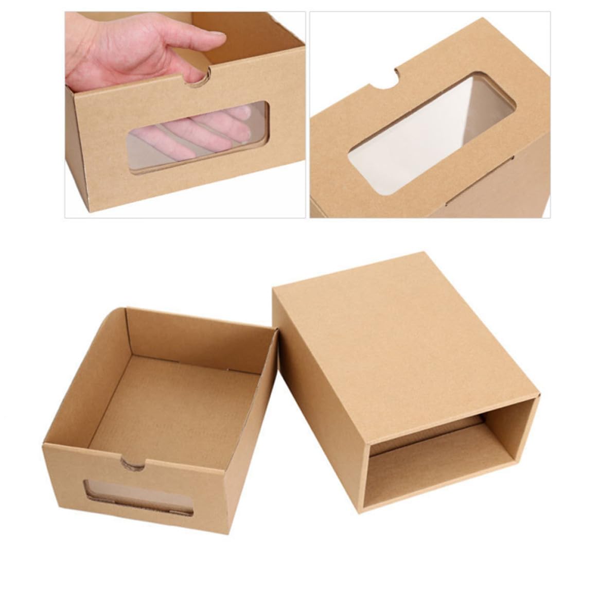 SOIMISS 6 Pezzi Scatola per Scarpe a Cassetto Trasparente in Carta, Grande