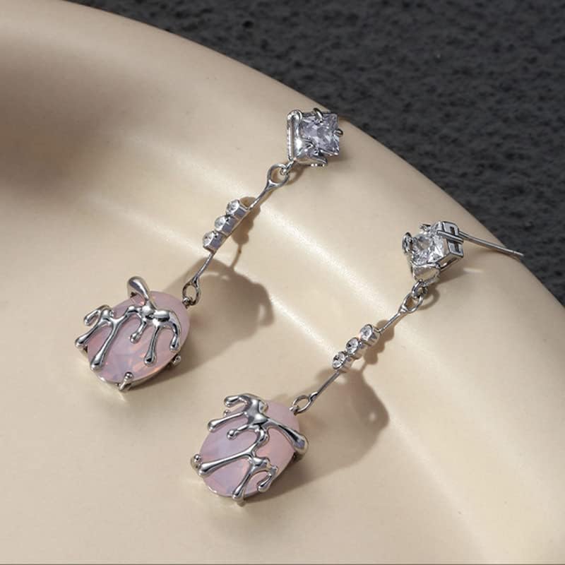 Miniatura 2 de Aretes de plata de ley 925 hipoalergénicos de color rosa intenso para mujer, joyería de moda