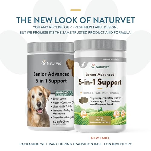 NaturVet Senior Advanced 5-in-1 Support Dog Supplement – Helps Support Immune System, Heart, Liver, Cognitive Function, Eye Health – Includes Ginkgo Biloba, Lutein – 60 Ct. - Image 3