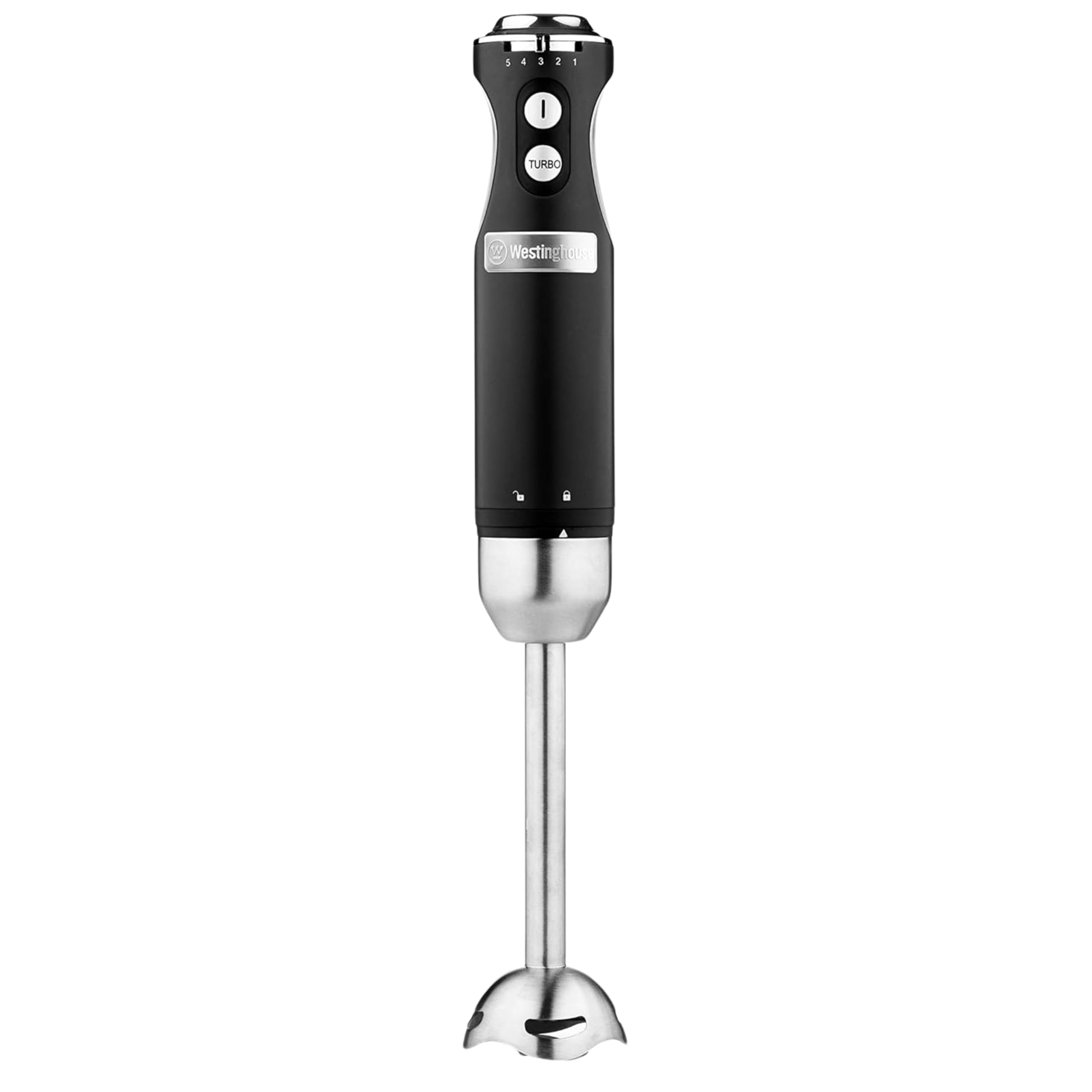 Westinghouse Retro Hand Blender - 600W Handheld Stick Blender for Kitchen - Stainless Steel Electric Soup Blender - Food Mixer with Various Speeds and Turbo Setting, Comfortable Soft Grip - Black