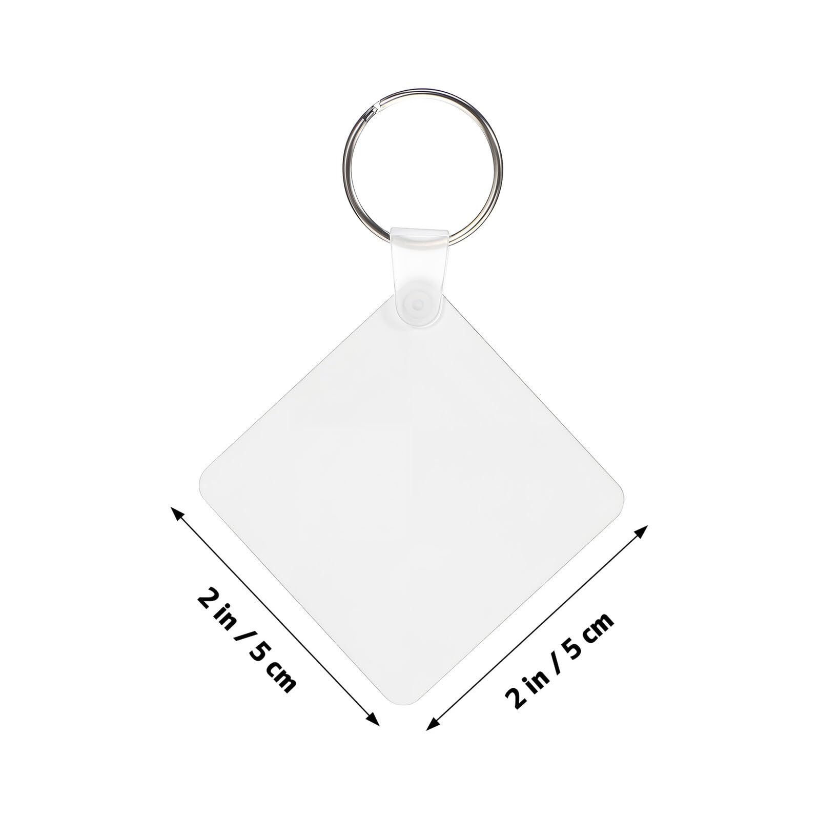 Anneome Llaveros Cuadrados En Para Sublimación 40 Unidades, Acrílico Transparente, Etiquetas Para Llaves Diy, Kit De Llaveros Artesanales Para Manualidades y Regalos Creativos