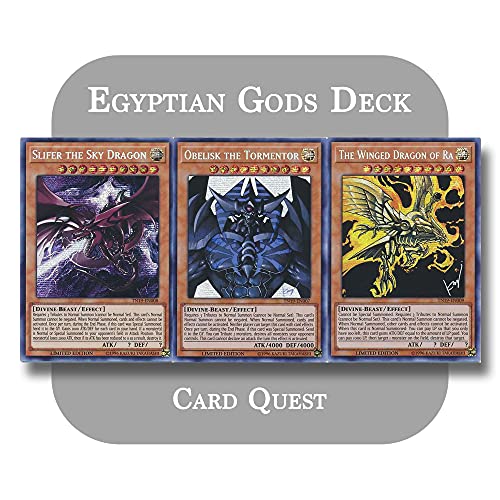 Yu-Gi-Oh! - Deck complet des dieux égyptiens (Obélisque le tourmenteur, Slifer le dragon du ciel et le dragon ailé de Ra)