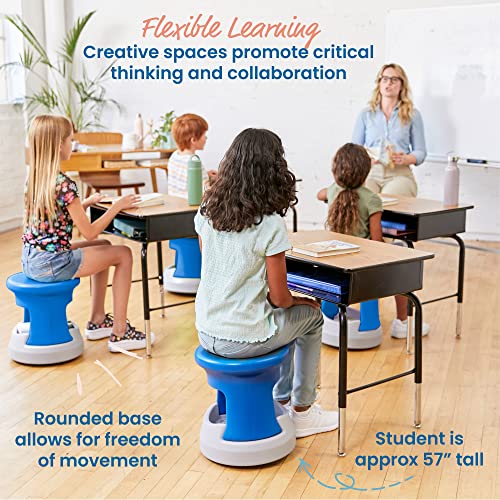 Image of ECR4Kids Active Storage Wobble Stool, 15in Seat Height, Childrens Furniture, Blue /Light Grey