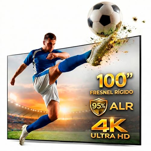 Écran de projection Fresnel rigide 100' ALR pour projecteur UST, rejet 95 % de lumière ambiante, luminosité 0,8, contraste 2.0, 4K/8K Ultra HD, cadre ultra fin, home cinéma professionnel