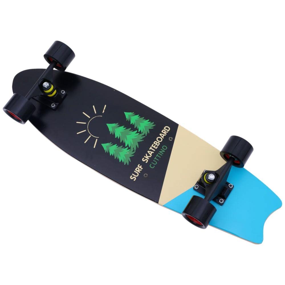 CUTINO SURF Cruiser Skateboard pour le Carving et le Cruising - Planche de 69 x 19 cm Shaft en aluminium de 127 mm pour la vitesse et la glisse. Parfait pour les adolescents et les adultes.