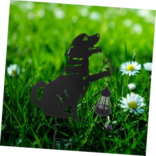 Décoration solaire chien étanche et résistante aux intempéries