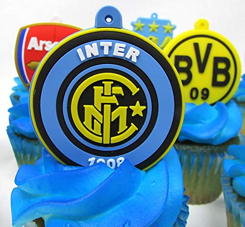 Soccer Themed 12 Piece Birthday Cake Cupcake Topper Set Featuring Iconic Soccer Football Club Teams #TOP3