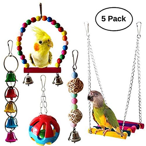MIGHTYDUTY Parrot Toy Bird Cage Swing Hammock Pet Bird Hanging Bell Hanging Toy Macaw Parrot Love Bird Finches Brids Toy Supplies