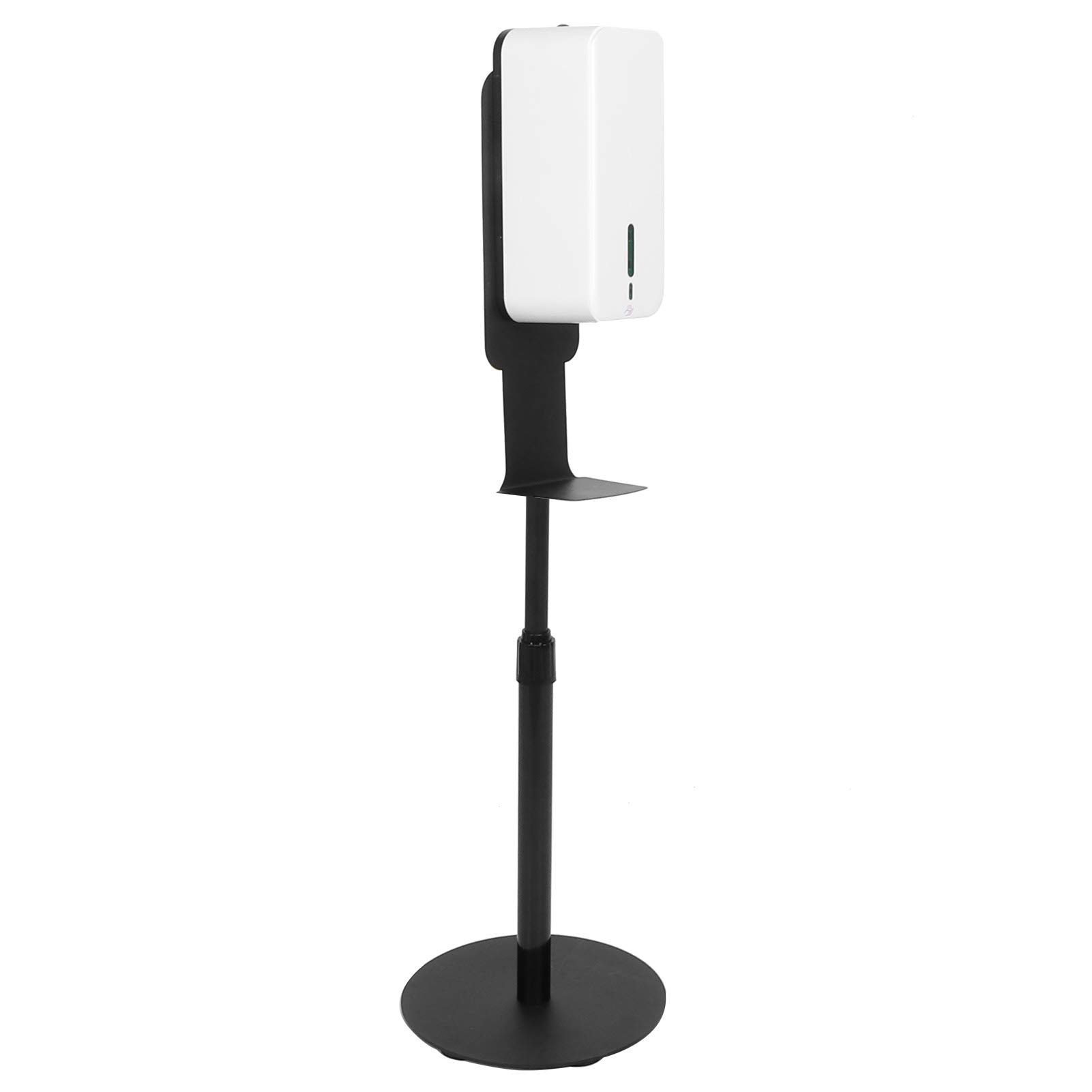 Dispensador de jabón grande de 1500 ml, sin contacto, para lugares públicos, altura ajustable, dispensador de suelo vertical negro (modelo de pulverización 9004G+108)