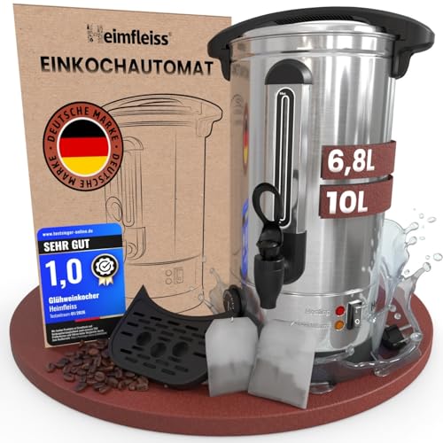 Heimfleiss® Glühweinkocher 10L aus Edelstahl | 1500W...