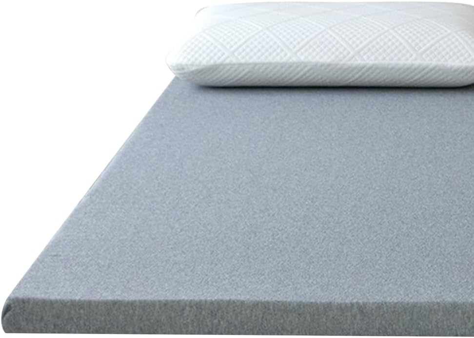 Grey,200 * 80 * 5cm, Memory Foam Futon Mattress Topper Thick 5Cm Roll Up Guest Bed Breathable Japanese Floor Mattress Pad with Detachable Cover Comfortable Floor Bed for Camping Dormitory