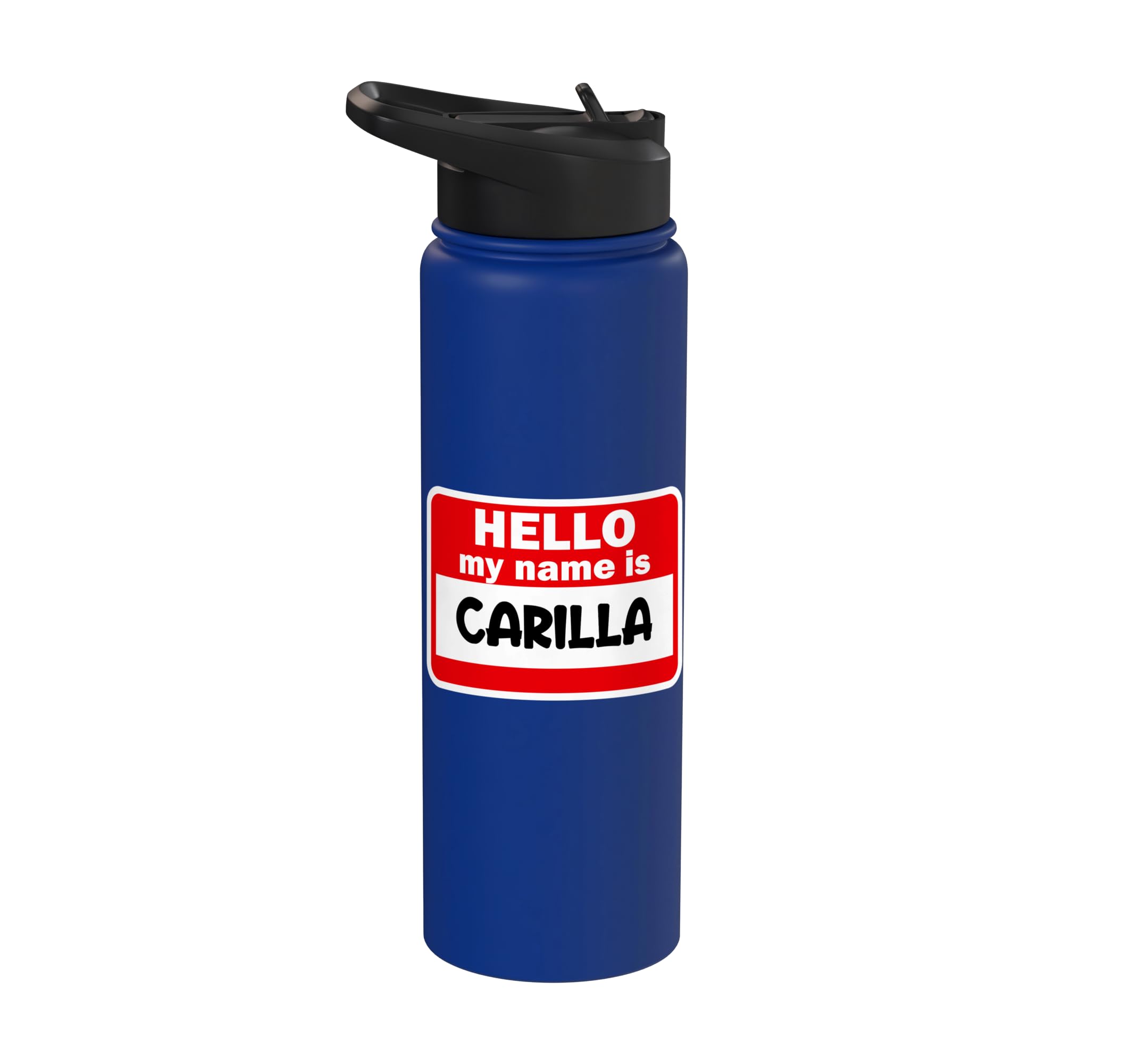 Carilla Hello Hi My Name Is Tshirt Name On Custom Stainless Steel Insulated Water Bottle