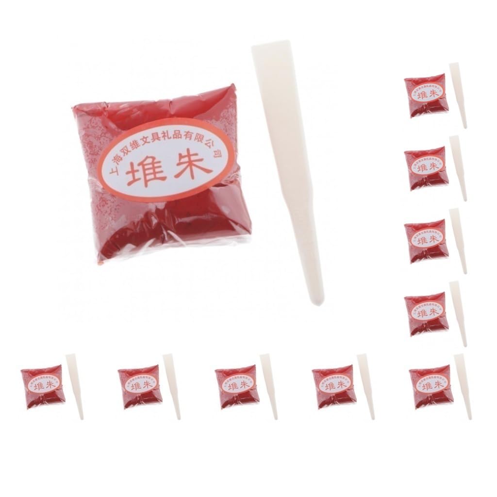 Juego de 10 pasta de tinta roja de 30 g para sello de sello de tinta de caligrafía herramienta de pintura