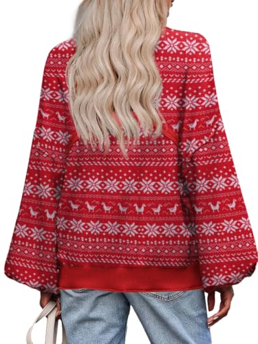 Image of Zeagoo Sweaters for Women 2025 Trendy Fall Fashion Oversized Lantern Long Sleeve Knitted Pullover Tops Outfits