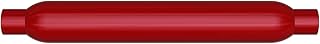 MagnaFlow Glasspack 3in Round Center/Center Performance Muffler Exhaust 13129-3in Inlet/Outlet Diameter, 18in Body Length, 22in Overall Length, Red Coated Finish - Classic Deep Glasspack Sound