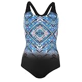 Slazenger Damen Scoop Back Badeanzug Einteiler Schwarz/Blau XS