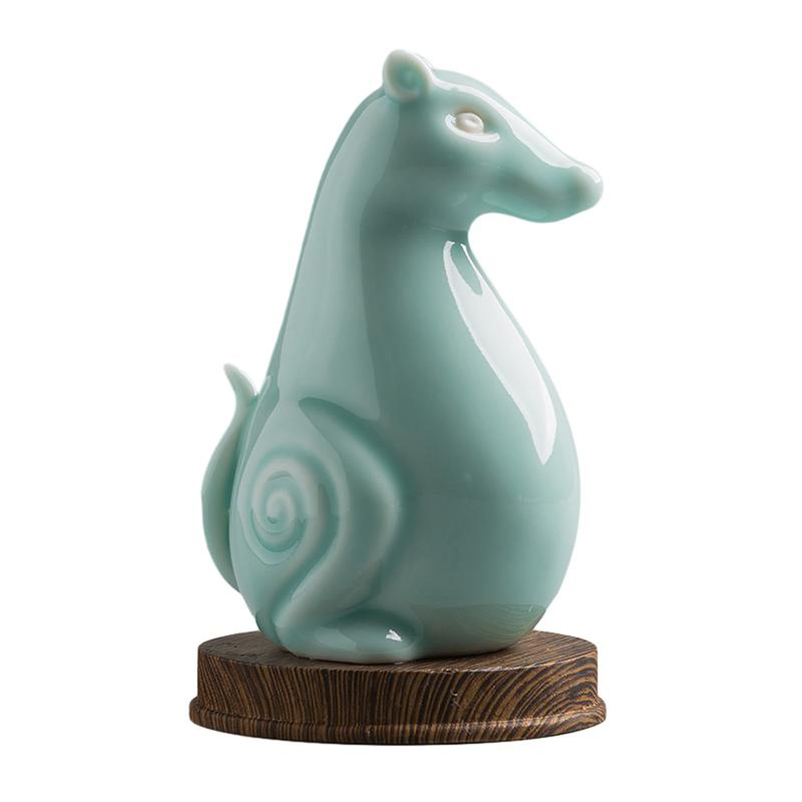 WXMYOZR Chinese Zodiac Collectible Figurines Twelve Animals Ceramic Feng Shui Decor for Home Office Best Chinese Gift,Blue,Rat
