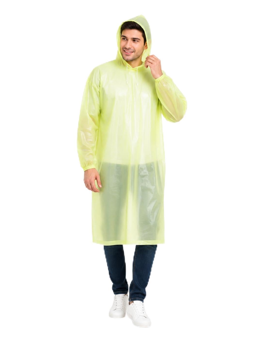 (𝐒𝐩𝐞𝐜𝐢𝐚𝐥 𝟏𝟓 𝐘𝐞𝐚𝐫𝐬 𝐖𝐚𝐫𝐫𝐚𝐧𝐭𝐲 Waterproof Rain Poncho for Men & Women, Hooded Lightweight Reusable Raincoat, Portable Rainwear for Bike Riding, Hiking, Travel & Monsoon-image-11