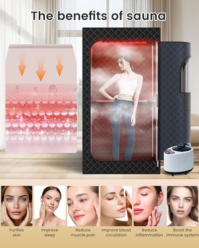 image for KASUE Portable Infrared Sauna, Steam Sauna Box with XL Steamer, 5-Laye