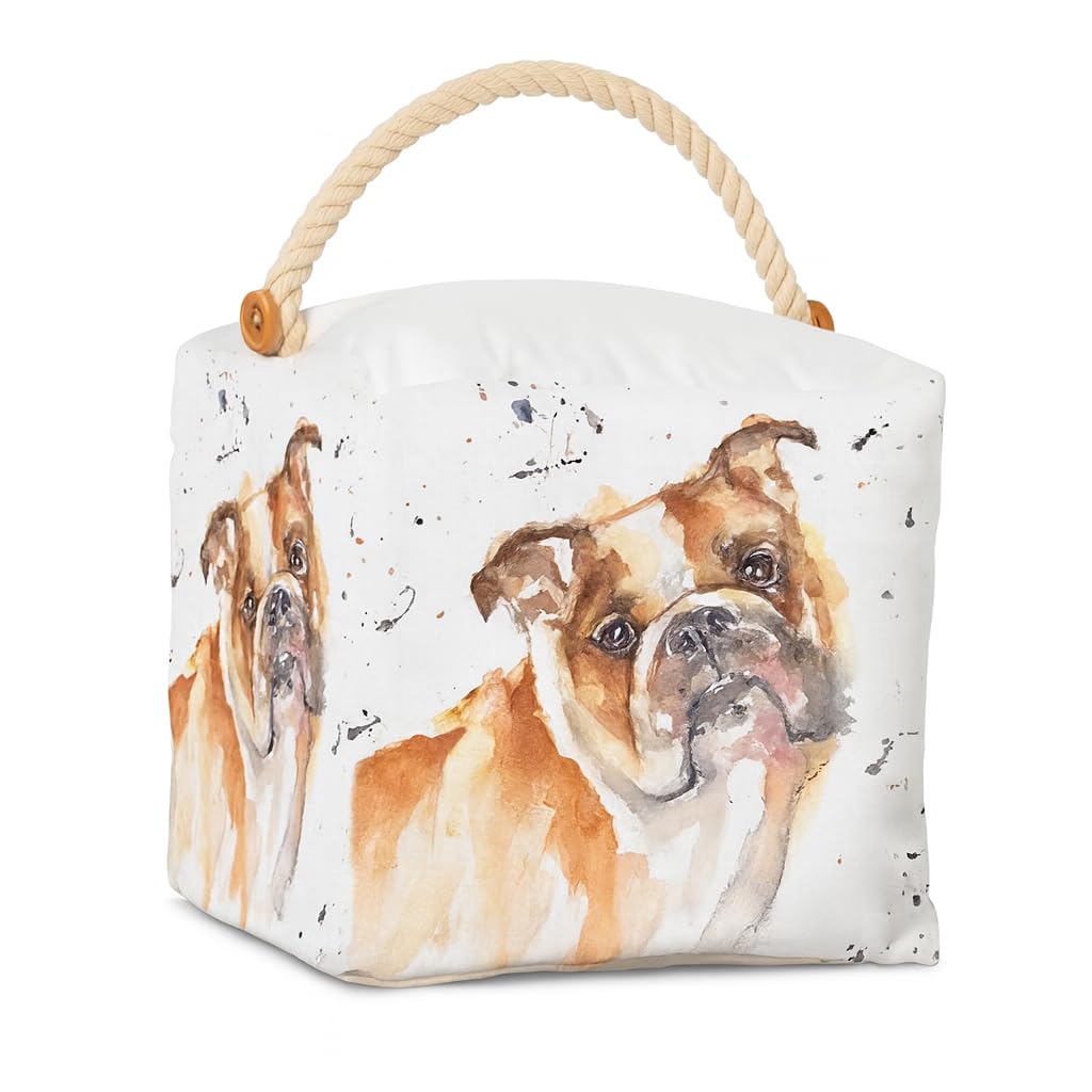 Tamersgifts Bulldog Cube Doorstop Assorted Doorstop Door Stop Stopper Filled Heavy Doorstop Faux Leather Novelty Wedge (Bulldog Cube Doorstop)