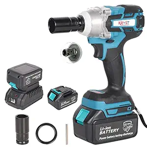 KROST 21V Brushless Double Battery Powerful Cordless Impact Wrench | Impact Driver (Impact Wrench)