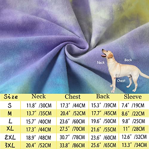 Pripre Tie Dye Dog Clothes For Large Dogs Small Medium Breathable Cotton Dog Shirt Dog Pajamas Big Dogs Boy Girl L, Blue Tiedye #TOP5