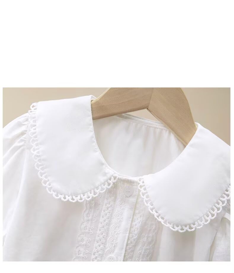 Girls Summer Doll-Collar Button Down Shirts Short Sleeve Size 3-14 Years3