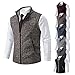 Produktbild BAWUTZ Winter Herrenweste,Herren Weste Strickweste Fleece-Fütterung Ärmellose Strickjacke mit Stehkragen ärmellose Jacke Geeignet zum Radfahren, Laufen, Wandern, Golf, Arbeiten (Kaffeefarbe,XXL)