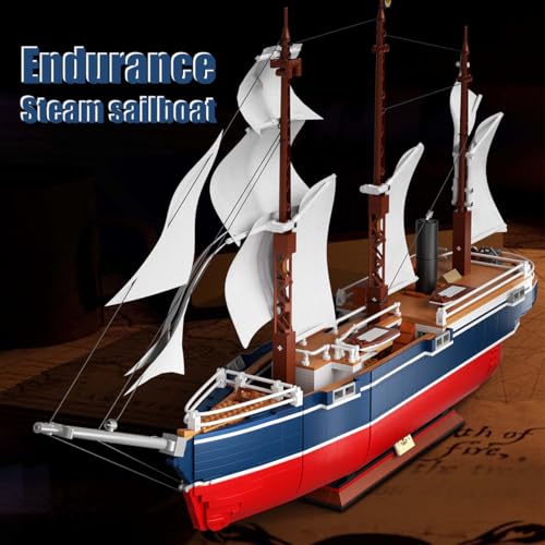 BDYDT Steam Sailboat Set Endurance Steam Sailor Mini Building Blocks Set(1687PCS) Building Set Model Toys Gifts for Kid and Adult,Interesting Gifts for Ship Enthusiasts