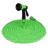 Mangueira de Jardim Expansível 30 Metros — Resistente, Flexível e com Jatos de Água Ajustáveis - Verde