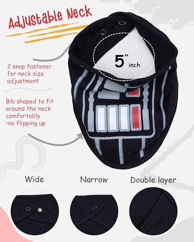 STAR WARS Baby Boys' Bandana Bibs 3 Pack Set for Feeding, Teething, and Drooling2