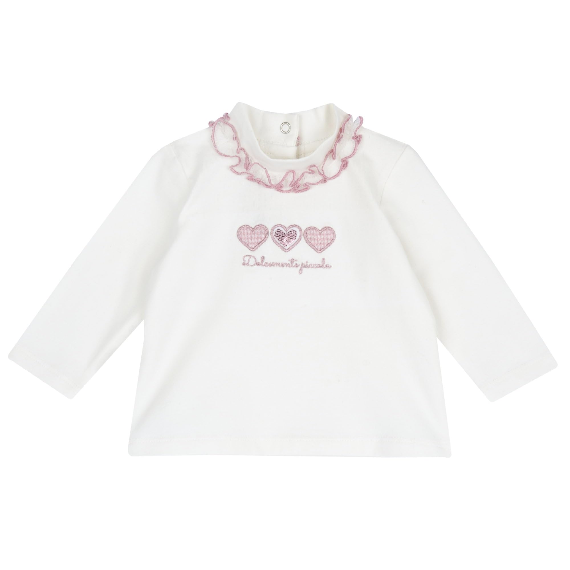 Chicco, Baby-T-Shirt mit Herzen, Rosa, Weiß