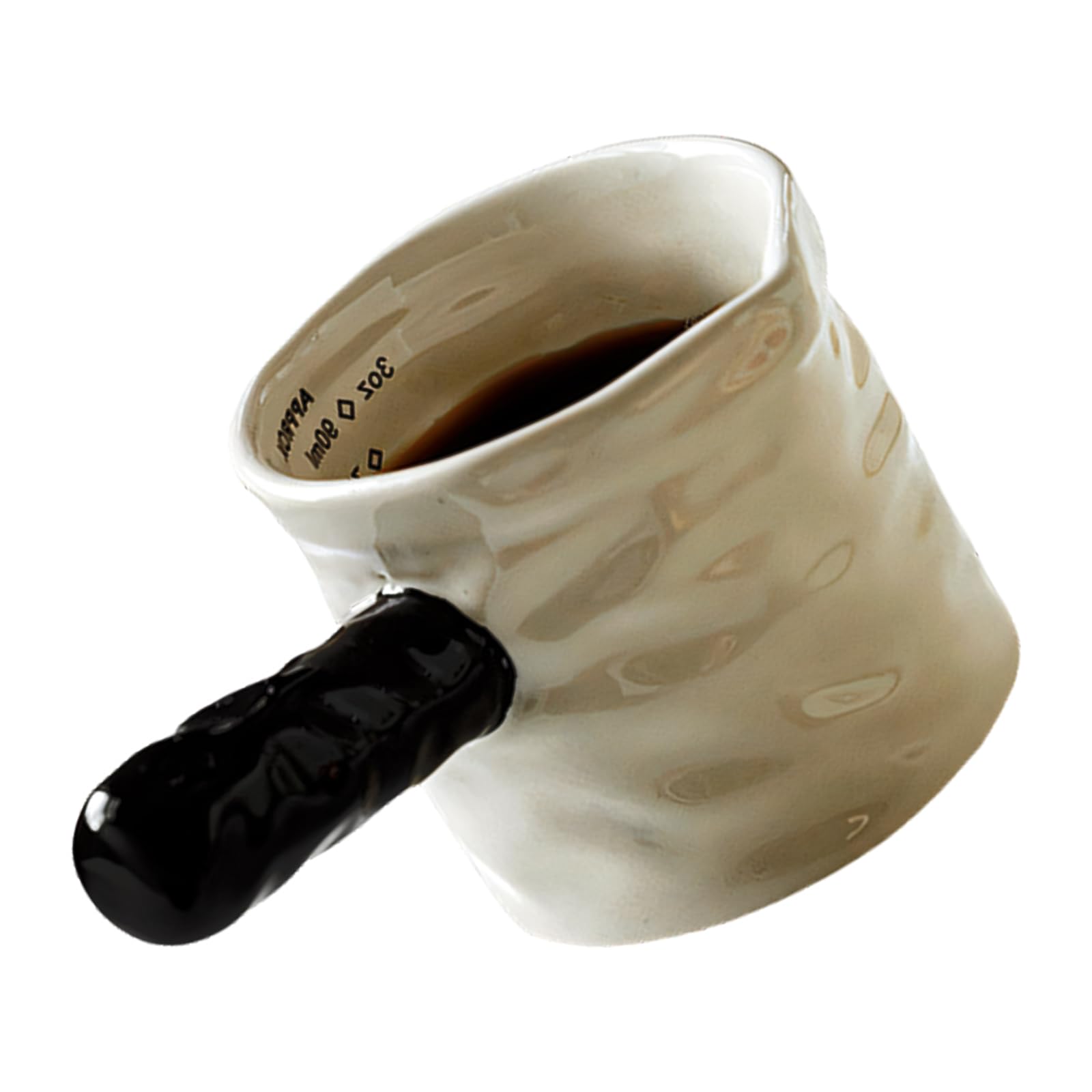 Qisuw Sturdy Porcelain Milk Measure Cup with Ergonomic Handle Kitchen Milk Dispenser for Comfortable Use in Coffee Brewing Measuring Cup