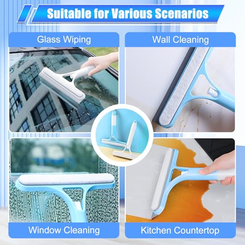 Image of 3 in 1 Window Cleaning Scraper,New 3 in 1 Window Cleaner,Squeegee and Scrubber with Spray, for Windows, Walls,Car Windshields, Bathrooms, Kitchens, All-Purpose Window Cleaner Tool (White)
