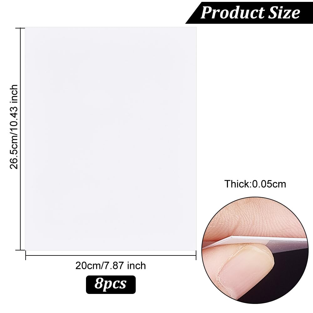 Lot De 6 Plaques Plastique ABS OLYCRAFT - 25x15cm, 0.5mm D'épaisseur - Blanc, Flexible Pour Modélisme