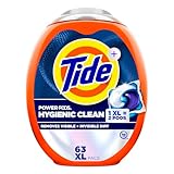 Tide Hygienic Clean Power PODS Laundry Detergent Pacs, Original Scent, 63 Count, Removes Visible and Invisible Dirt