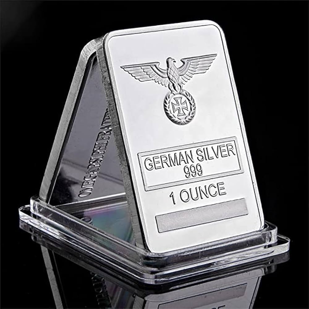 HAATTI German Eagle Rare 1 oz Silver Bar 999 Crossbar