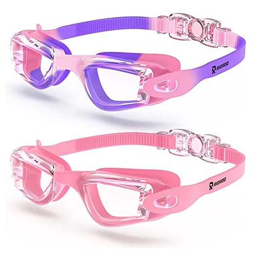 RIOROO Gafas de Natación Niños, 2 Piezas Gafas de Natación Niñas Niños 6-14 Años Antiniebla Gafas para Nadar Protección UV sin Fugasy un Estuche Gratis de Regalo