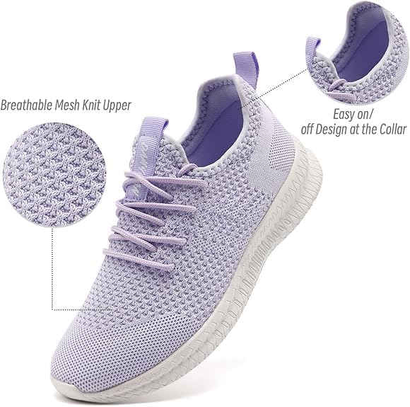 Image of Running Shoes for Women Slip On Tennis Walking Sneakers Sport Fashion Casual Workout Gym Athletic Hiking Nurse Non Slip Lightweight Breathable Trainers