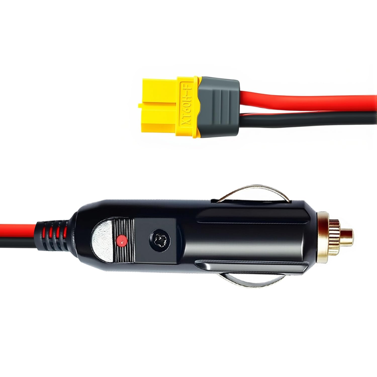 12AWG XT60 Extension Cable, 3.3FT Car Cigarette Lighter Plug to XT60 Female Connector Extension Cable with Solar Panel RV Portable Power Station Solar Generator