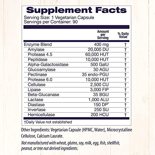 Healthy Origins Digestive Enzymes (Nec) Broad Spectrum - With Protease, Amylase & Lipase - Gluten-Free Digestion And Gut Health Supplement - 90 Veggie Capsules #TOP4