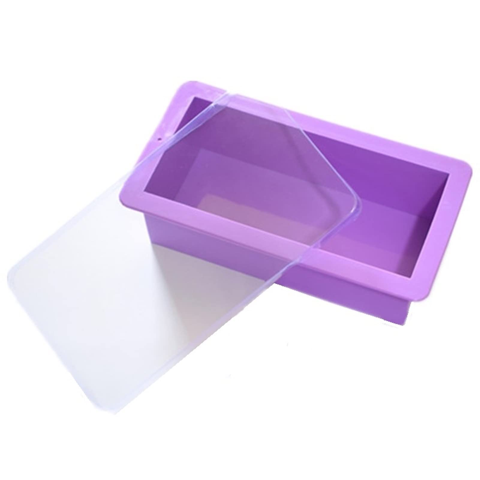 CAREG Sapone in silicone quadrato rettangolo Fai da te Stampo artigianale sapone che fa forma al cioccolato toast pagnotta pane mousse torta cottura stampo con coperchio