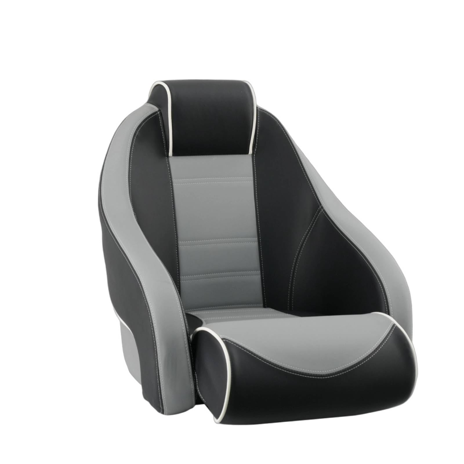 Sedile Barca Marino Impermeabile con Schienale Alto Poltrona Nautica Ergonomica Pieghevole Sedia con Cuscino Morbido Rivestimento in PVC Cerniera